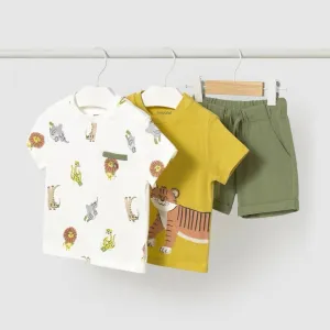 Mayoral Infant Boys 3 Piece Shorts Set 1652 Safari