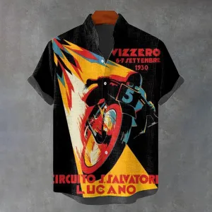 Men's 1930 Swiss Grand Prix Racing Car Art Print Casual Shirt
