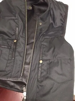 MEN'S BIKER SWAT UPDATED TEAM STYLE LEATHER BIKER VEST WITH SINGLE PANEL BACK