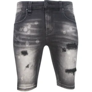 Men's Black Powder Denim Shorts