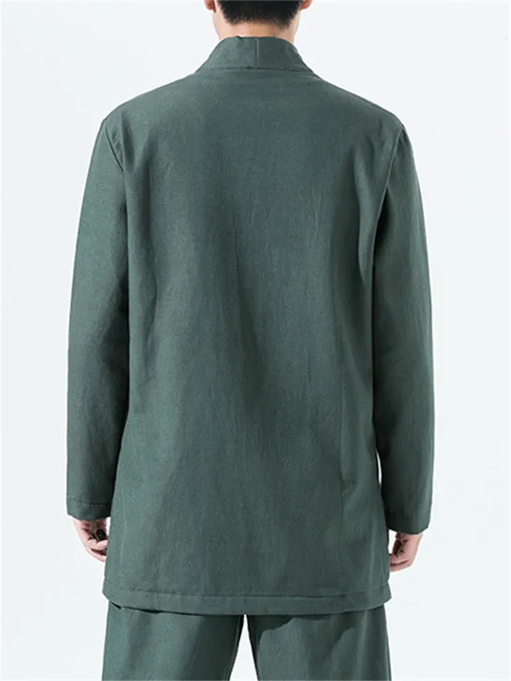 Men's Chinese Style Linen Cotton Knot Button Jacket