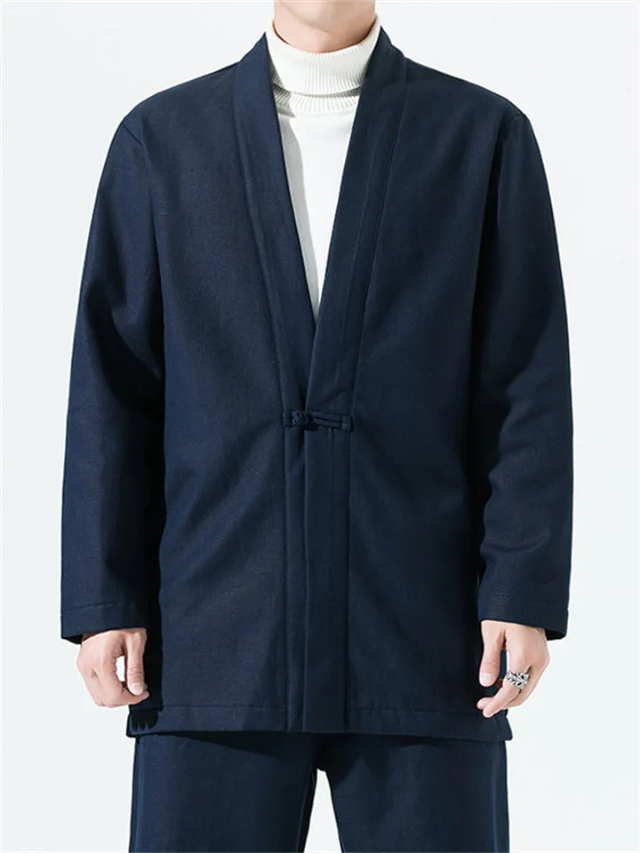 Men's Chinese Style Linen Cotton Knot Button Jacket