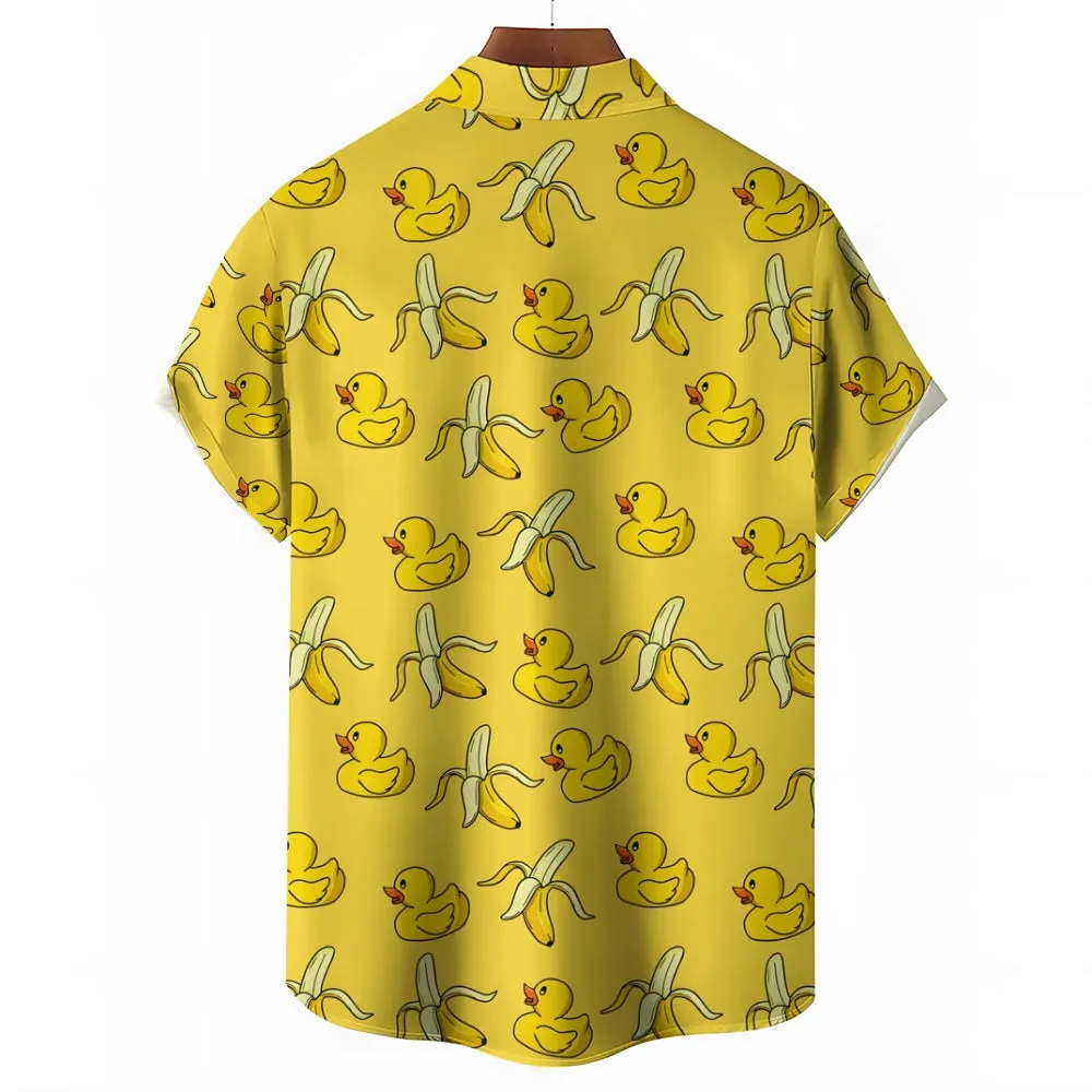 Men's Hawaiian Duck Duck Pattern Banana Shirts 2408004179