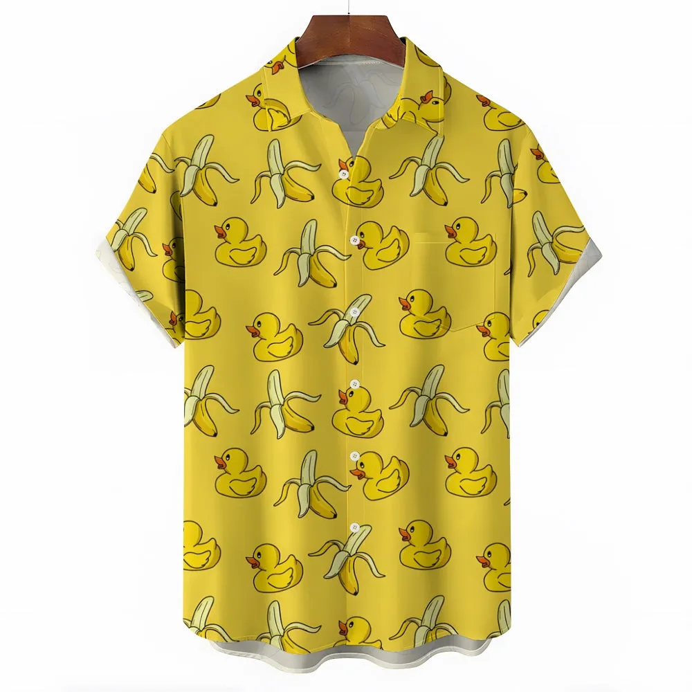 Men's Hawaiian Duck Duck Pattern Banana Shirts 2408004179
