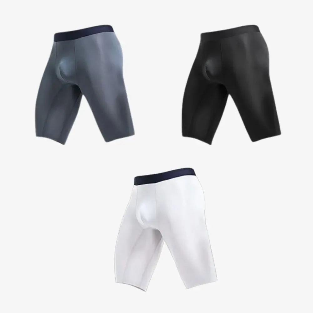 Men's Ice Silk Extended-length Boxer Briefs Up to Size XXL (3-Pack) -JEWYEE KM B301