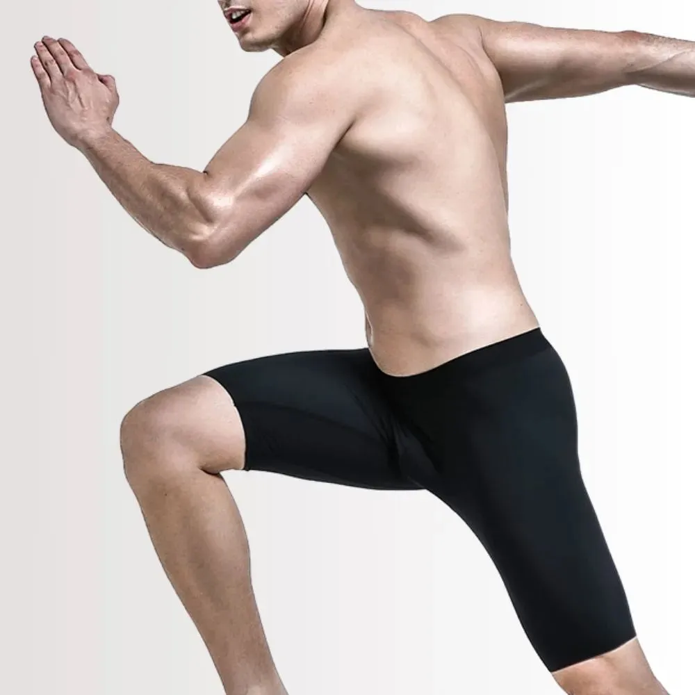 Men's Ice Silk Extended-length Boxer Briefs Up to Size XXL (3-Pack) -JEWYEE KM B301