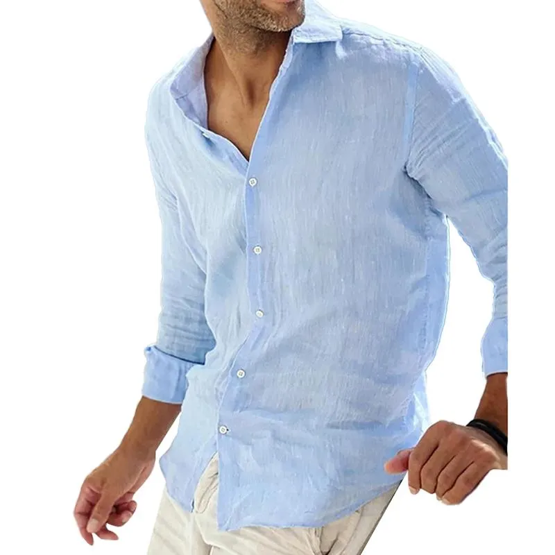 Men's Linen Shirt | Breathable Long Sleeve Casual Top