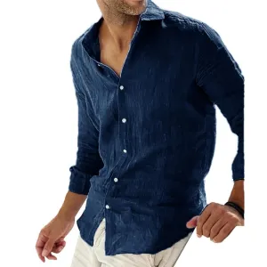 Men's Linen Shirt | Breathable Long Sleeve Casual Top