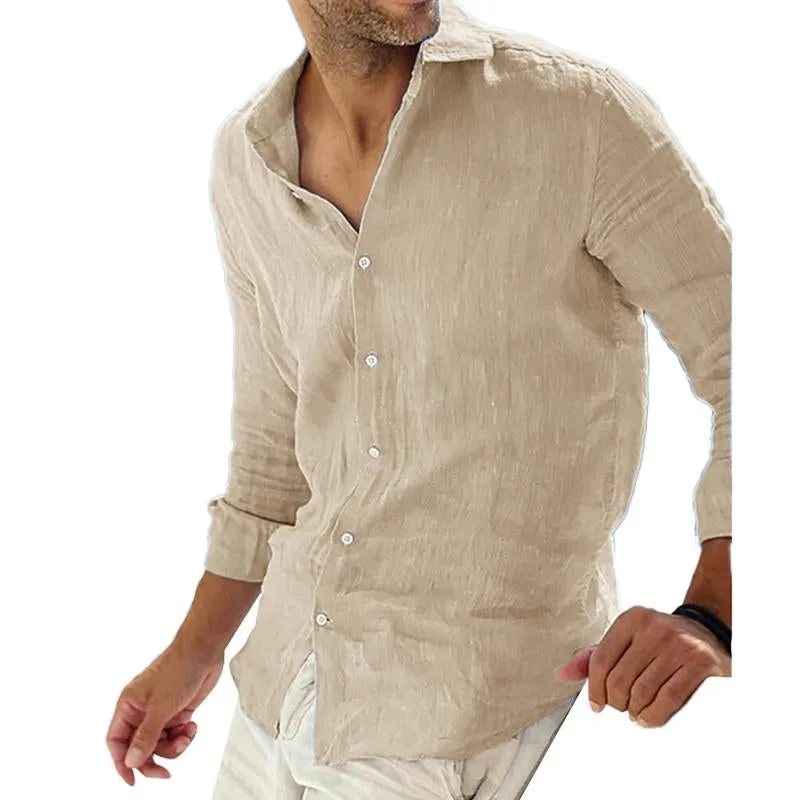 Men's Linen Shirt | Breathable Long Sleeve Casual Top