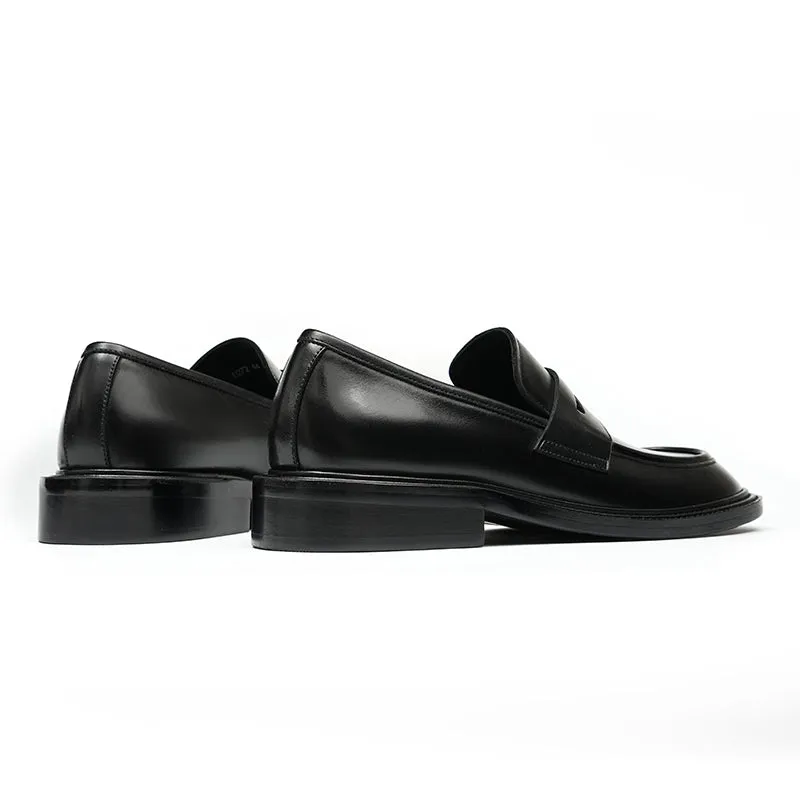 Men's Loafers - Gradient Leather & Reinforced Strap Design