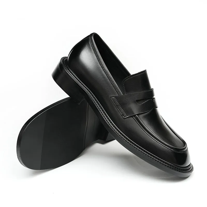 Men's Loafers - Gradient Leather & Reinforced Strap Design