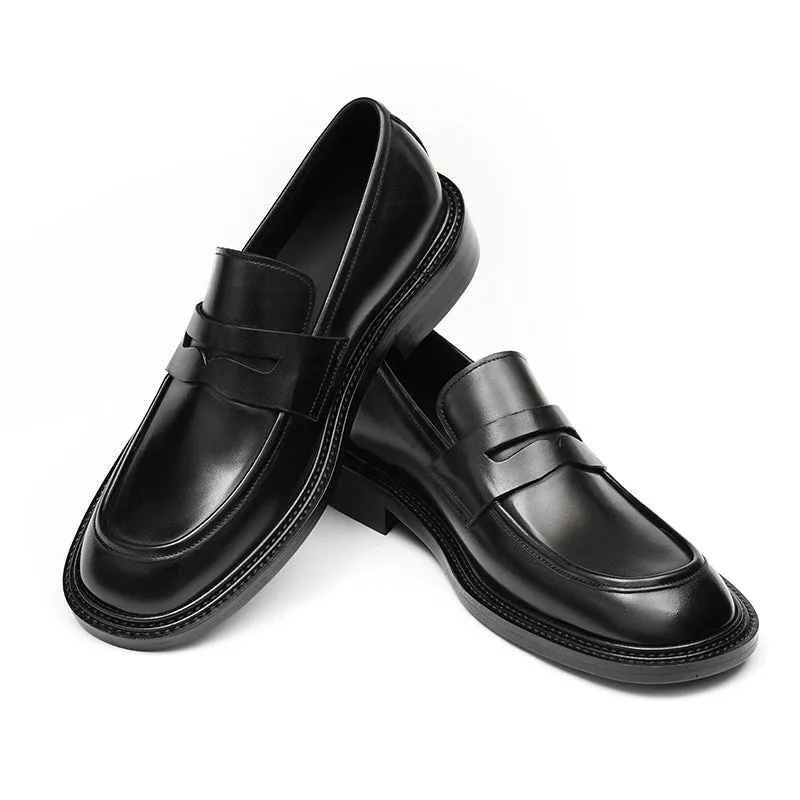 Men's Loafers - Gradient Leather & Reinforced Strap Design