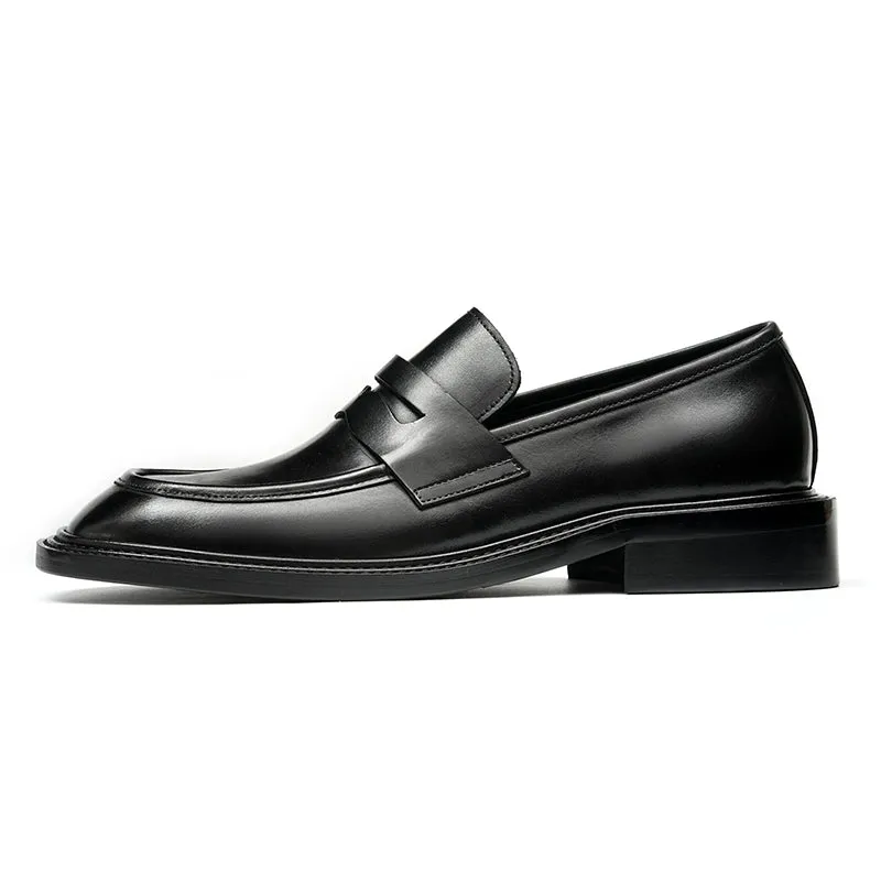 Men's Loafers - Gradient Leather & Reinforced Strap Design