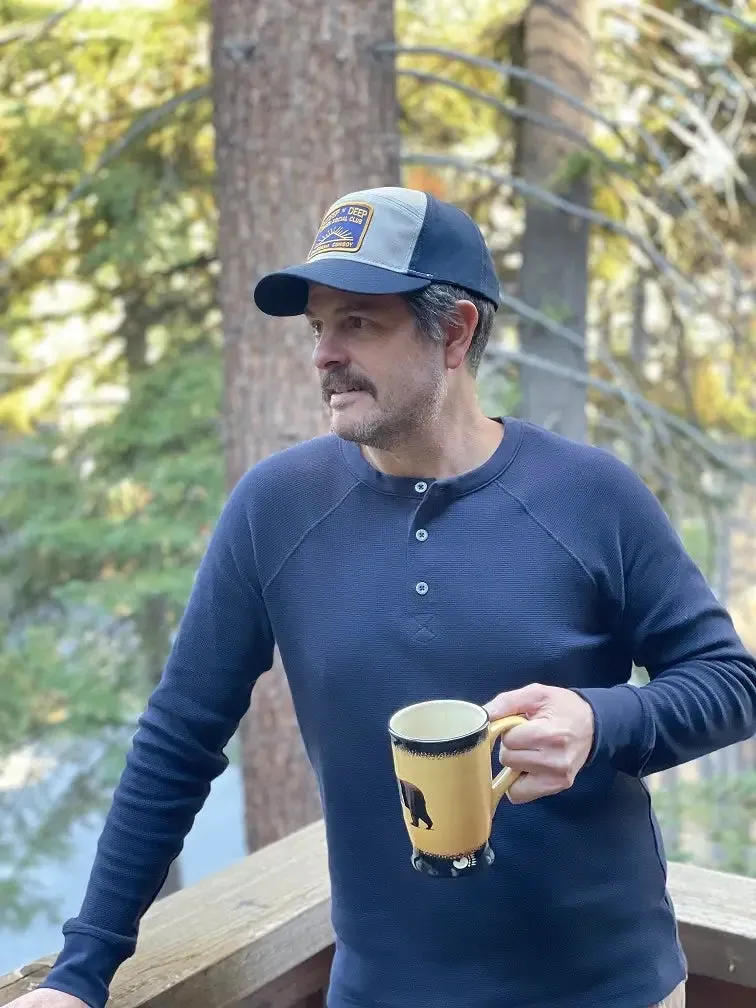 Men’s Organic Thermal Henley - Midnight Navy