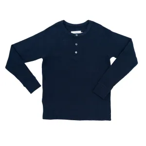 Men’s Organic Thermal Henley - Midnight Navy