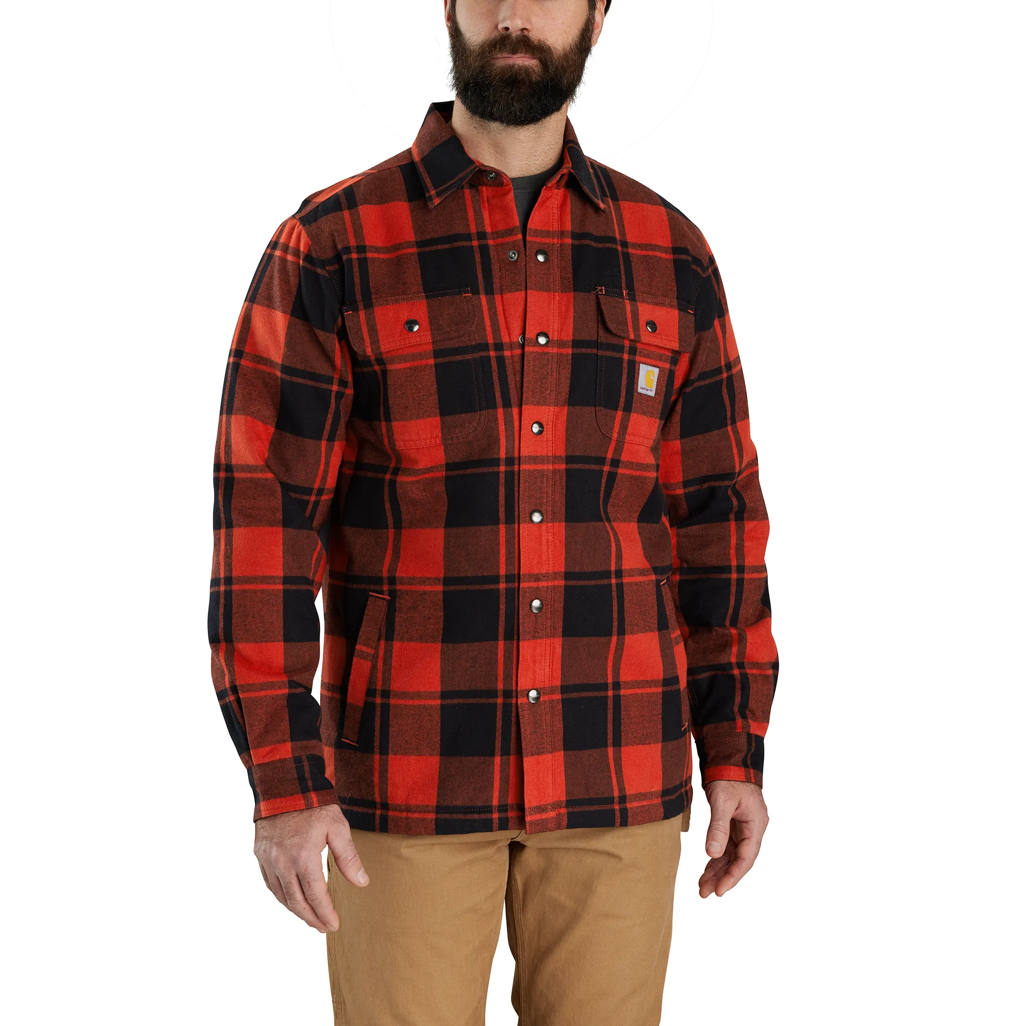 Men's Relaxed Fit Flannel Sherpa-Lined Shirt Jac