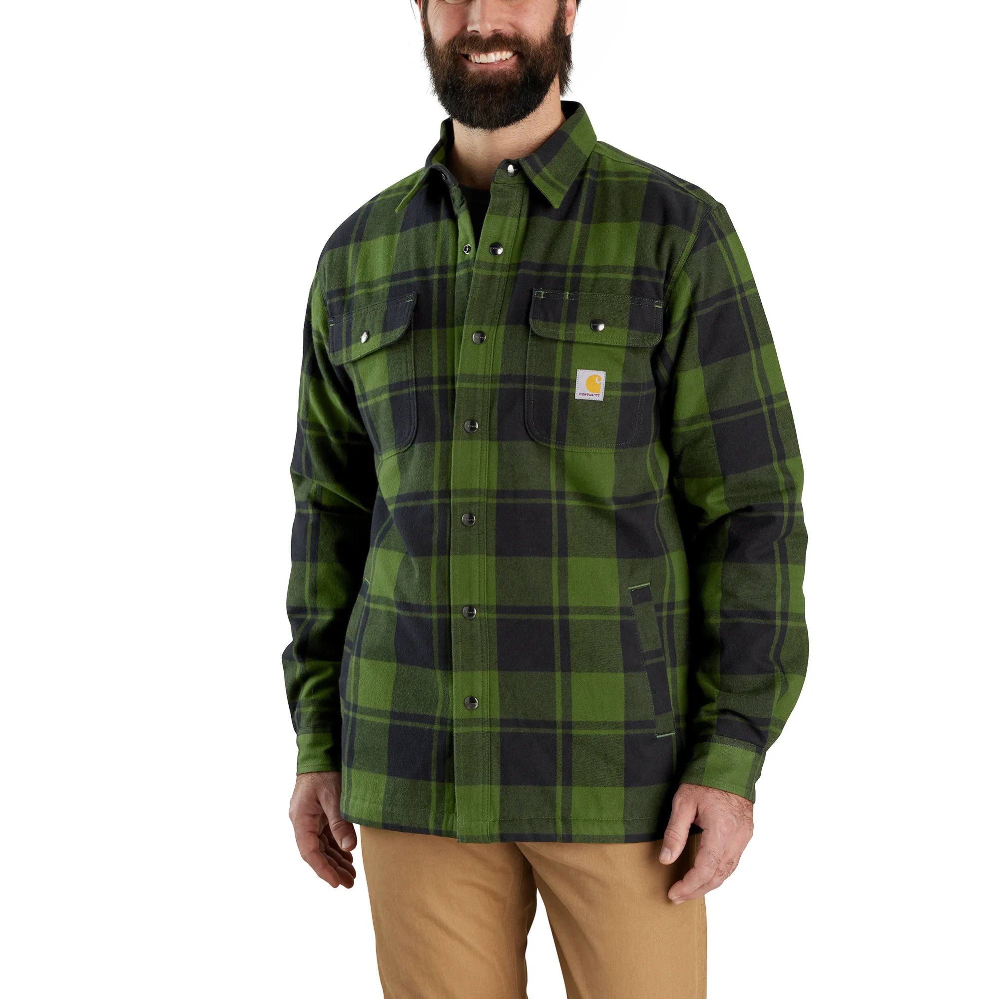 Men's Relaxed Fit Flannel Sherpa-Lined Shirt Jac