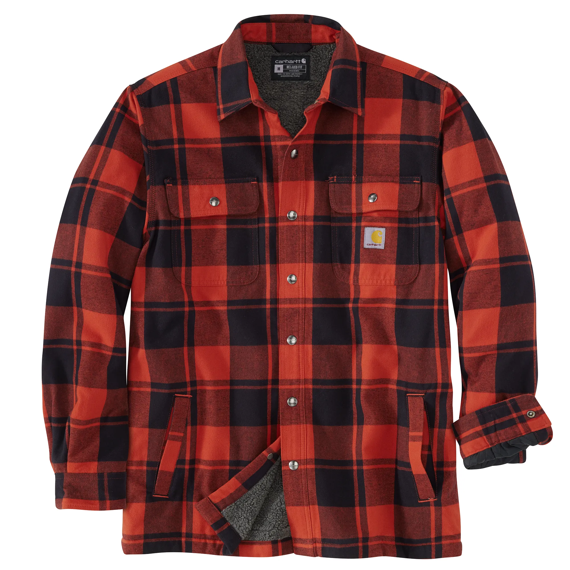 Men's Relaxed Fit Flannel Sherpa-Lined Shirt Jac