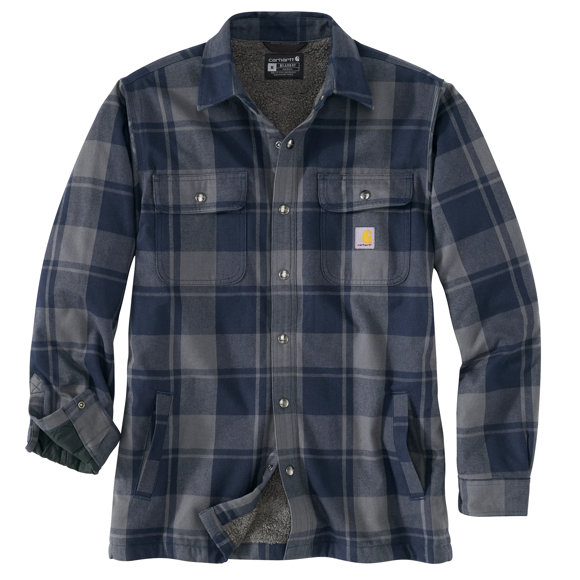Men's Relaxed Fit Flannel Sherpa-Lined Shirt Jac