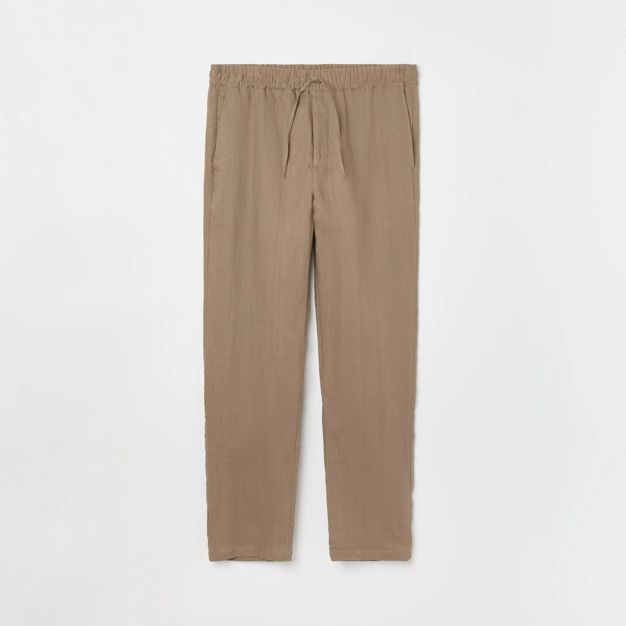 Men's Straight Leg Linen Drawstring Trousers