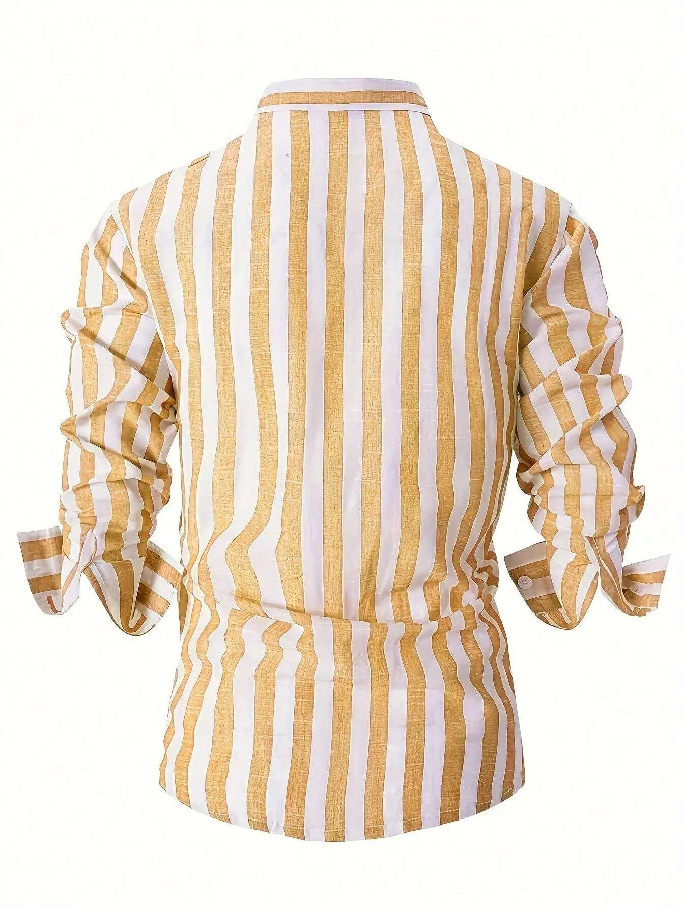 Men's Striped Linen Long-Sleeve Shirt – Classic Button-Up with a Relaxed Fit for Casual & Smart Styling