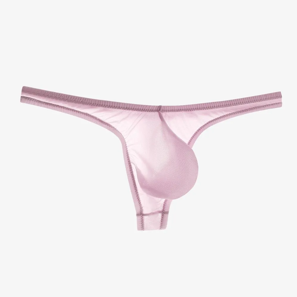 Men's Ultra Thin Mesh Ice Silk Thongs Up to Size XXL (5-Pack) JEWYEE 023RDK