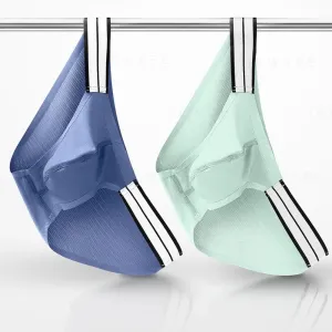 Men's Wide waistband Refreshing Mesh Ice Silk Briefs (4-Pack) JEWYEE XG001