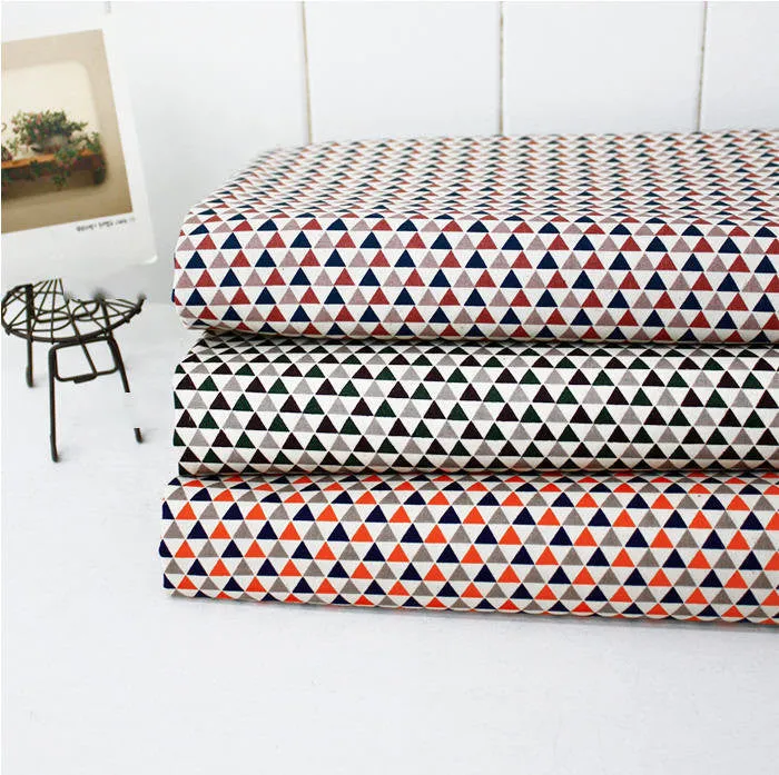 Mini Triangles Cotton Fabric, Geometric Fabric - Khaki Mix - 44" Wide - Fabric By the Yard 67340