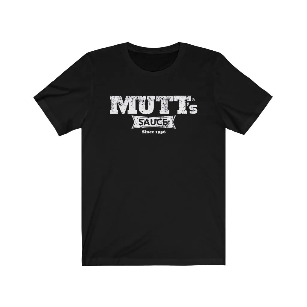 MUTT'S SAUCE WHITE LOGO Unisex Jersey Short Sleeve Tee