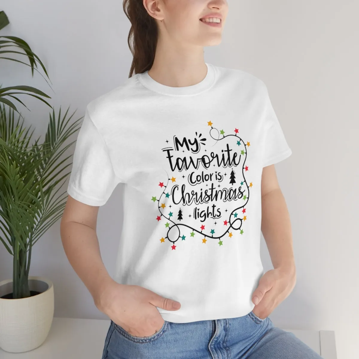 My favorite color is Christmas lights-Unisex Jersey Short Sleeve Tee