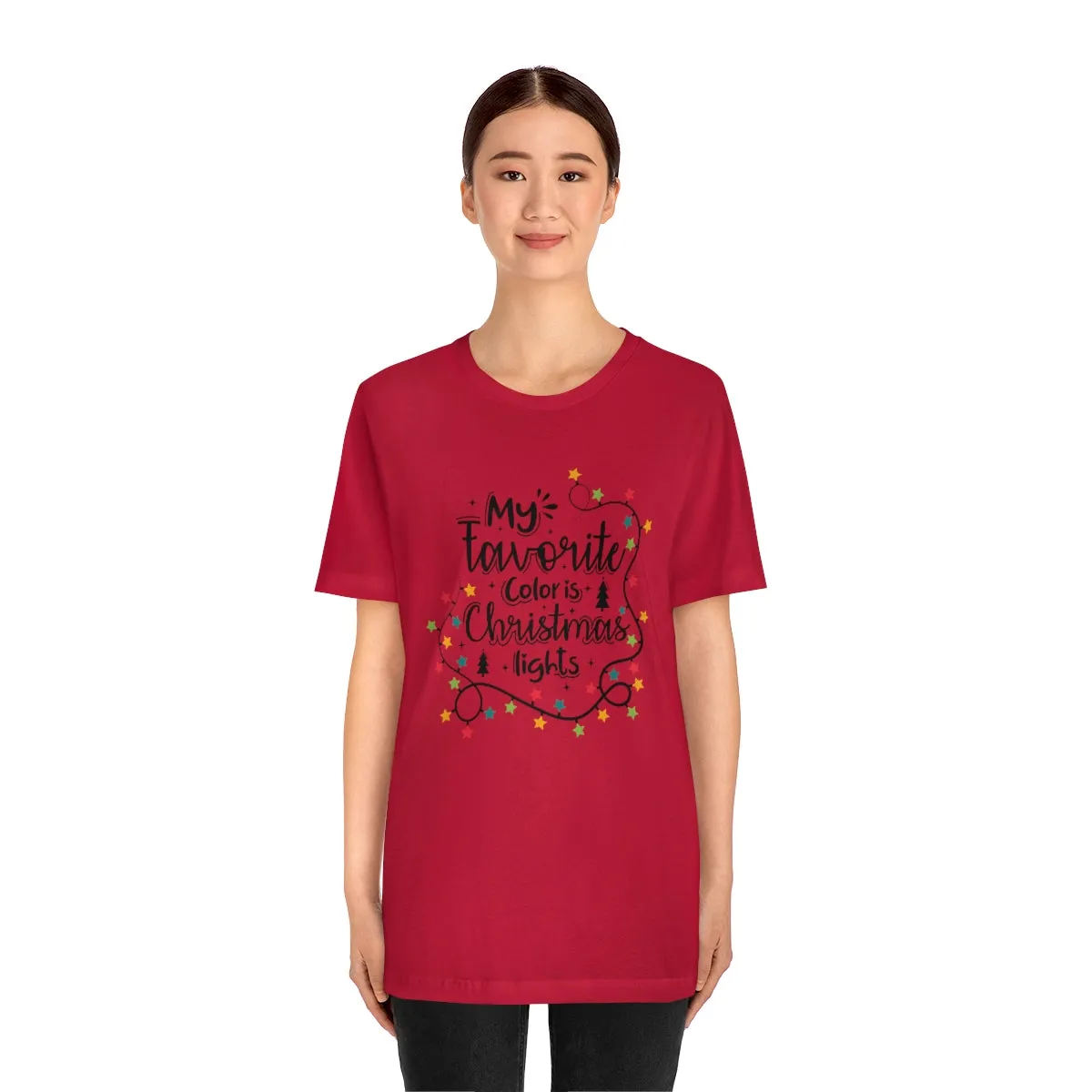 My favorite color is Christmas lights-Unisex Jersey Short Sleeve Tee