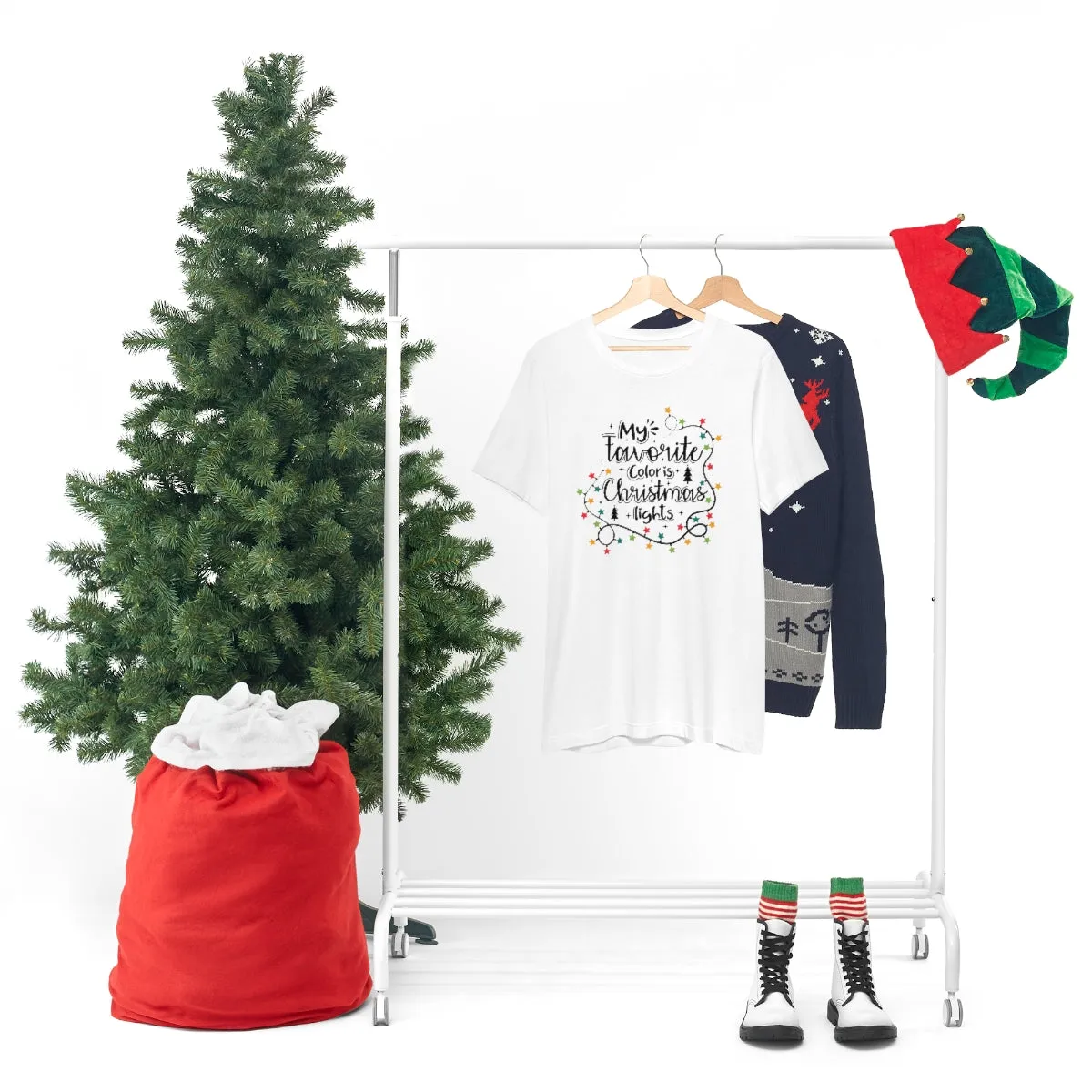My favorite color is Christmas lights-Unisex Jersey Short Sleeve Tee
