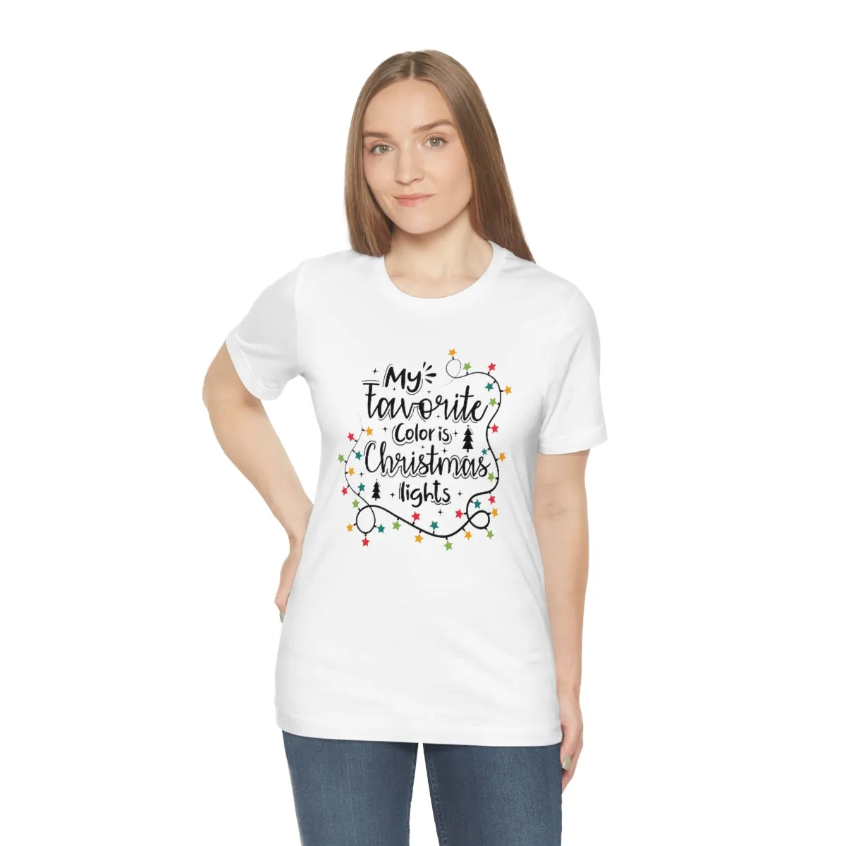 My favorite color is Christmas lights-Unisex Jersey Short Sleeve Tee