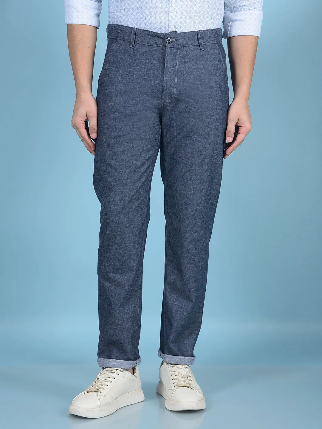 Navy Blue Linen Trousers