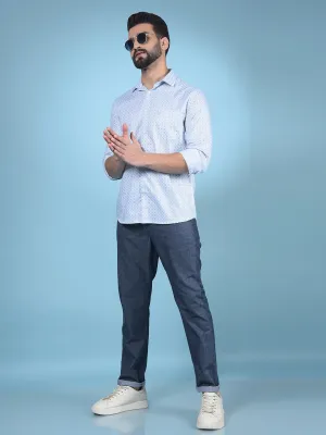 Navy Blue Linen Trousers