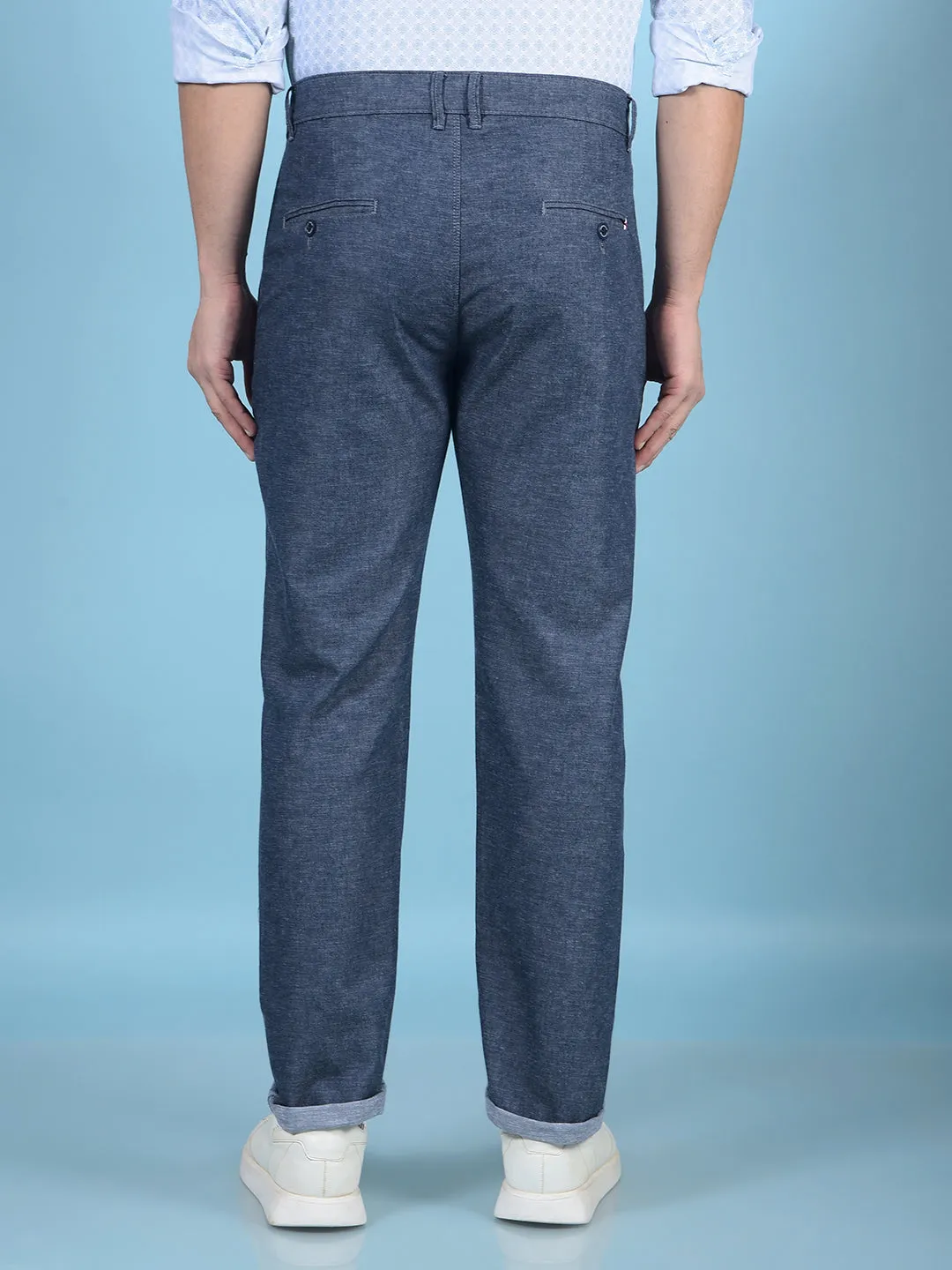 Navy Blue Linen Trousers