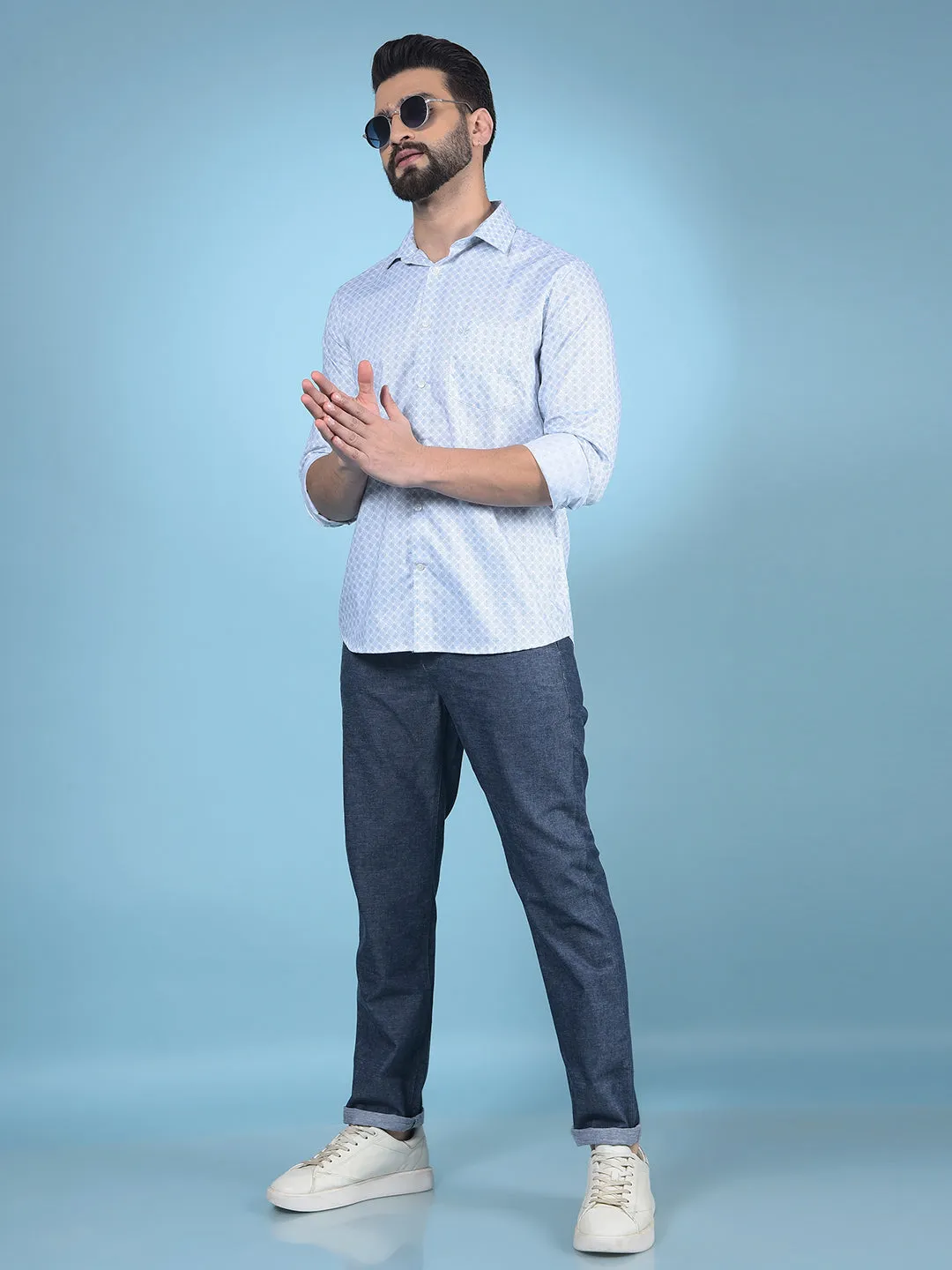 Navy Blue Linen Trousers