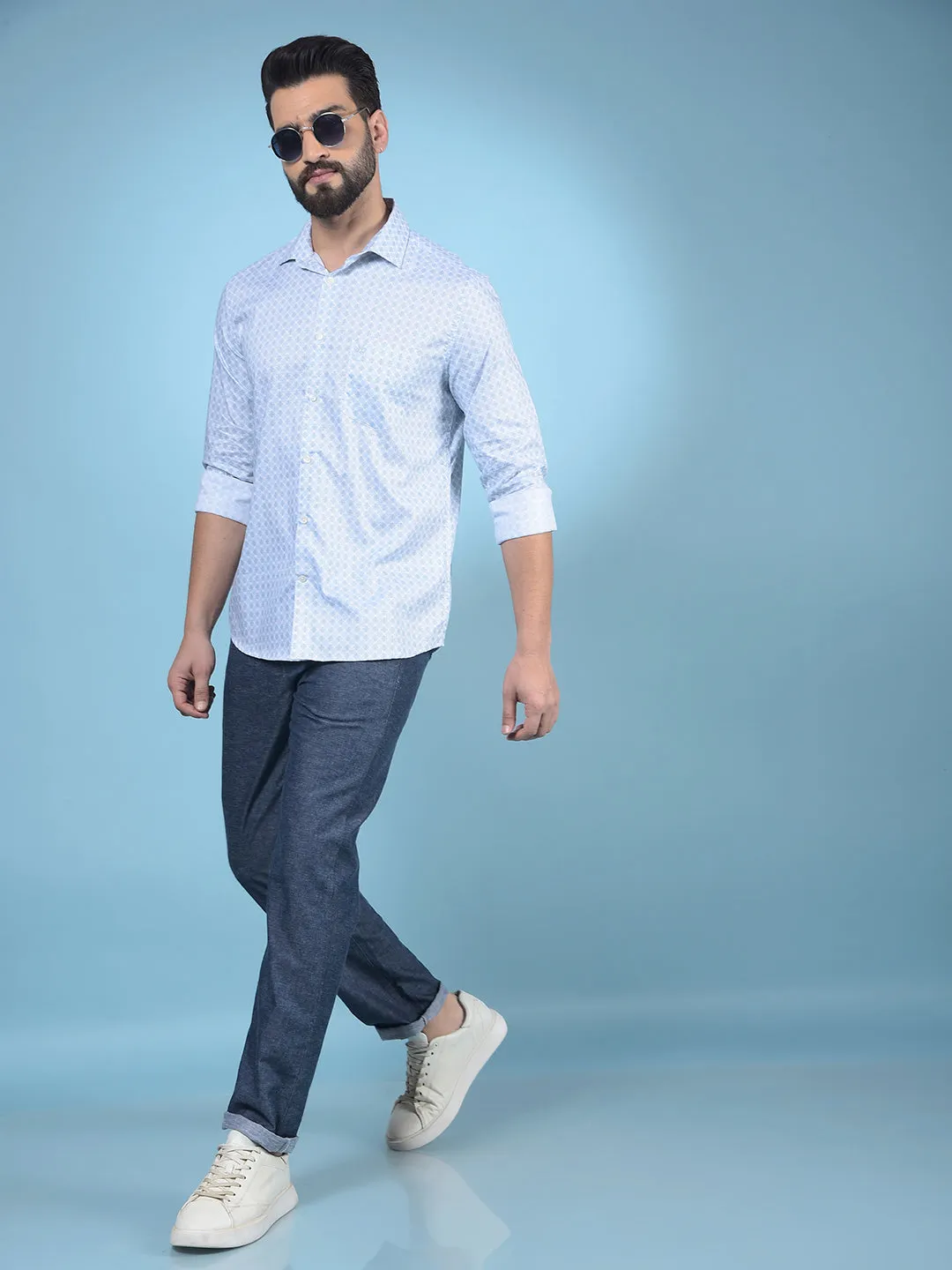Navy Blue Linen Trousers