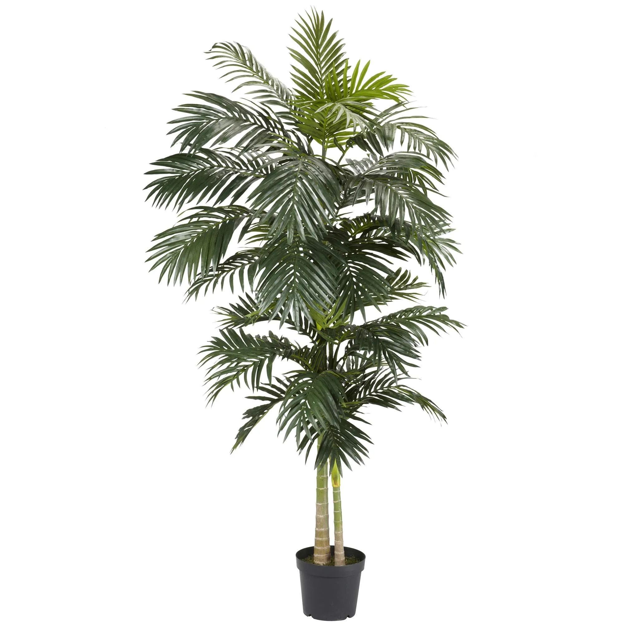 Nearly Natural 8FT Artificial Golden Cane Palm Tree Fake Palm Tree