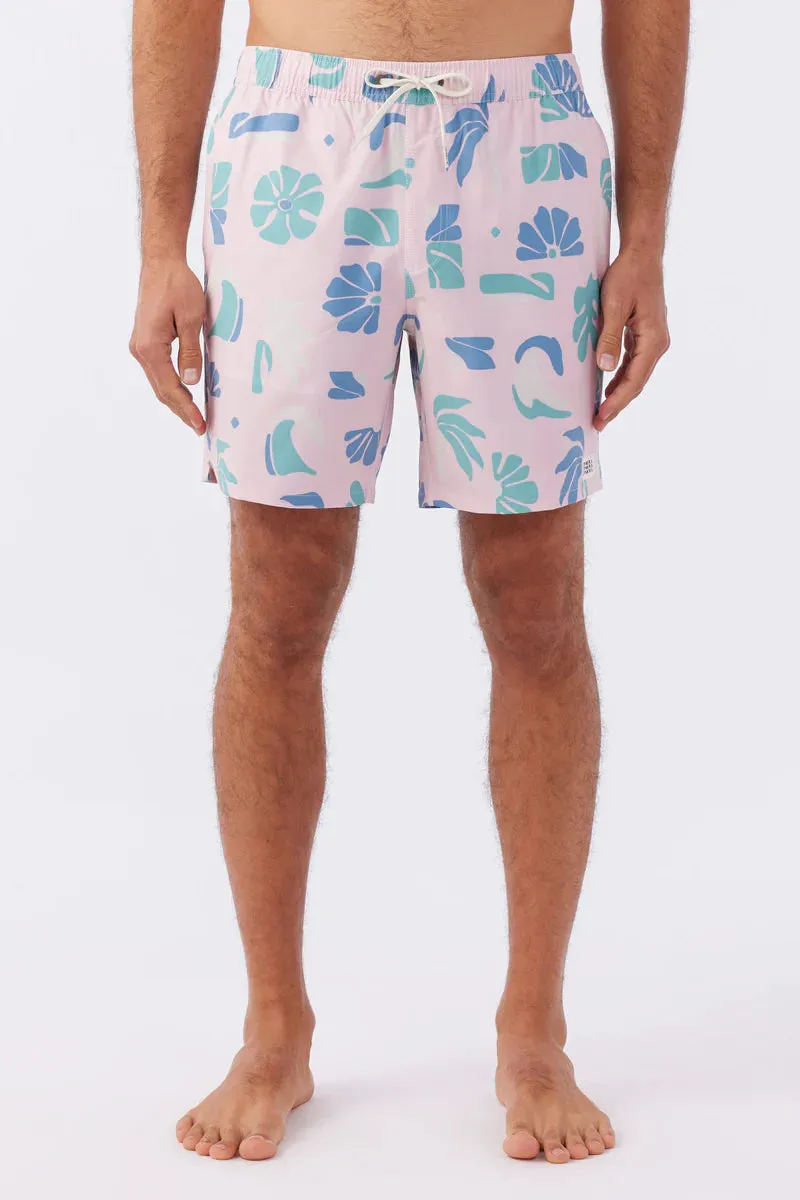 O'Neill Hermosa Print Volley Shorts 17" - Pink print