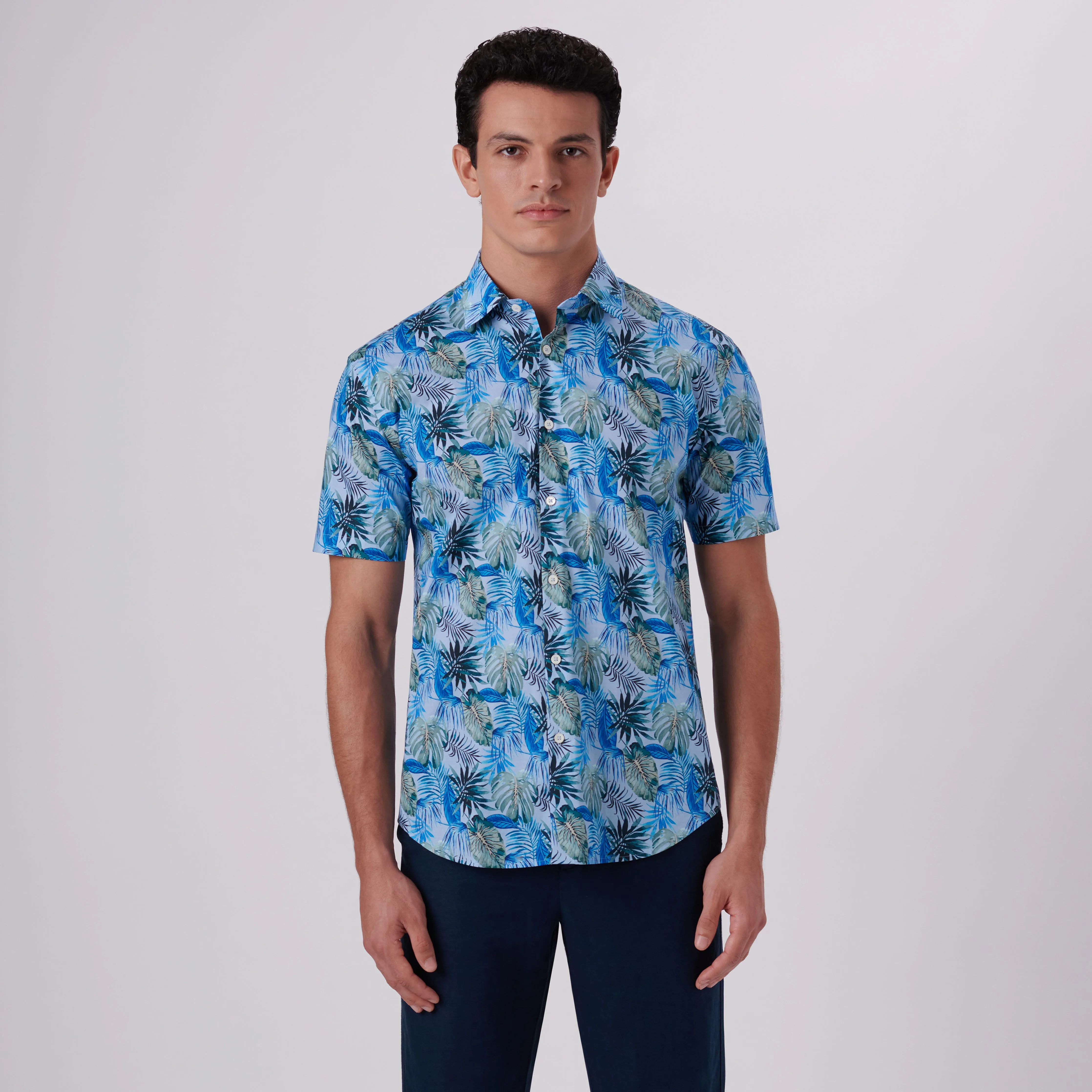 Orson Leaf Print Short Sleeve Shirt