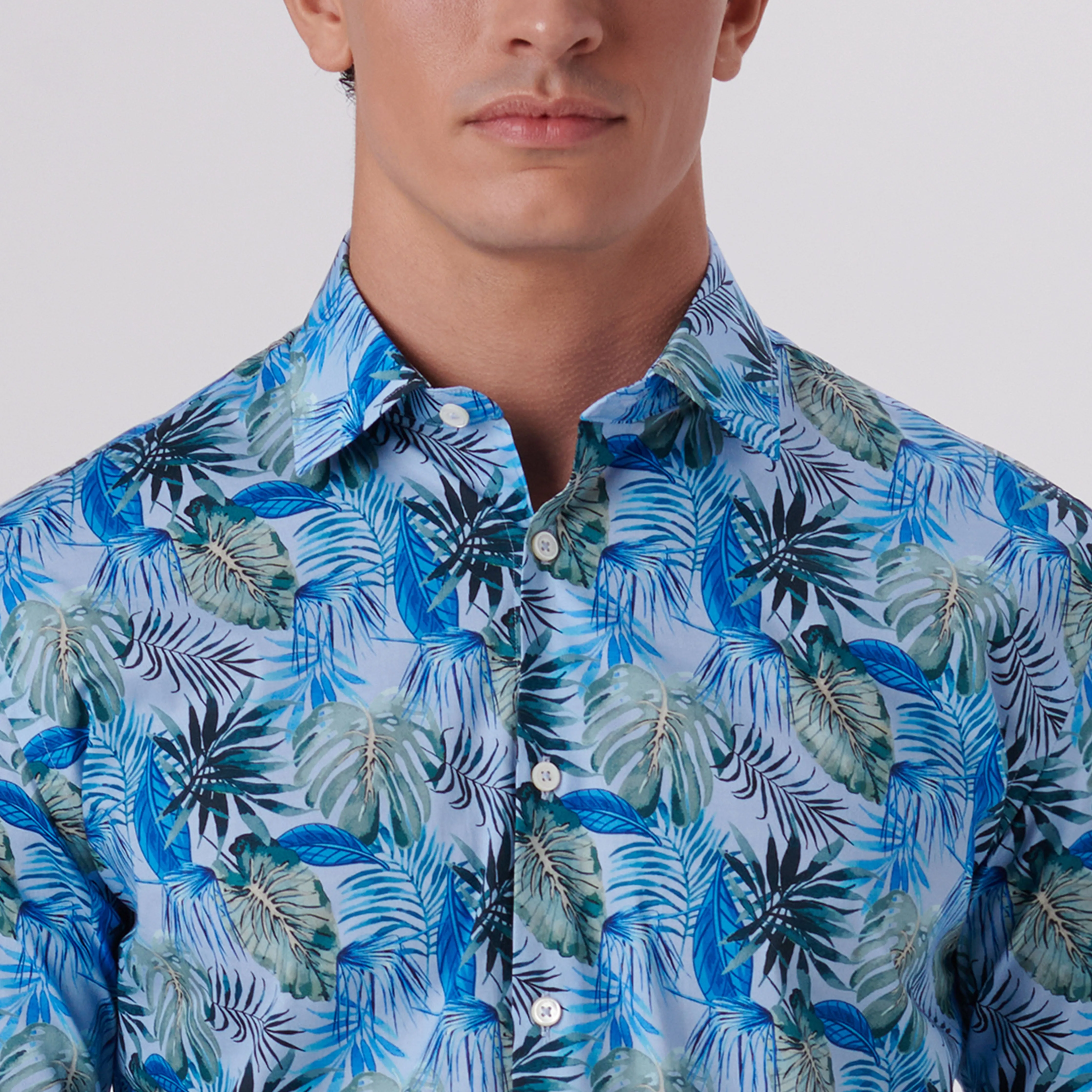 Orson Leaf Print Short Sleeve Shirt