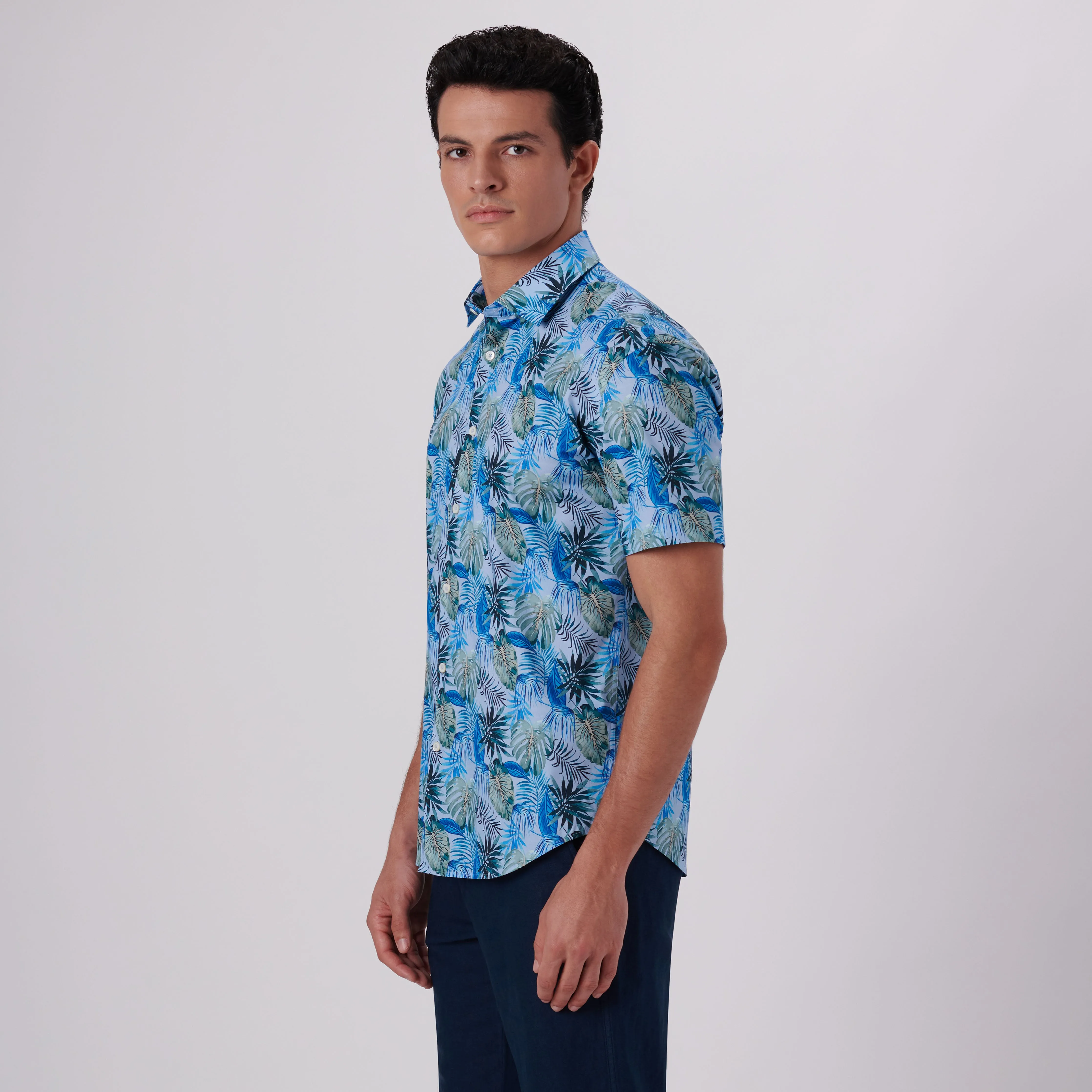 Orson Leaf Print Short Sleeve Shirt