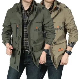 Outdoor Assault Suit Winter Plush Thick Men's Coat Windproof Waterproof Mountaineering Suit Men's Large Multi Pocket Work Jacket