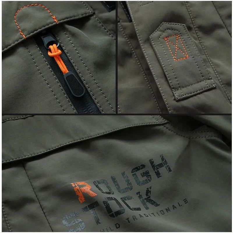Outdoor Assault Suit Winter Plush Thick Men's Coat Windproof Waterproof Mountaineering Suit Men's Large Multi Pocket Work Jacket