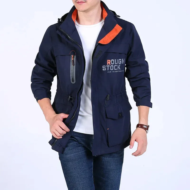 Outdoor Assault Suit Winter Plush Thick Men's Coat Windproof Waterproof Mountaineering Suit Men's Large Multi Pocket Work Jacket