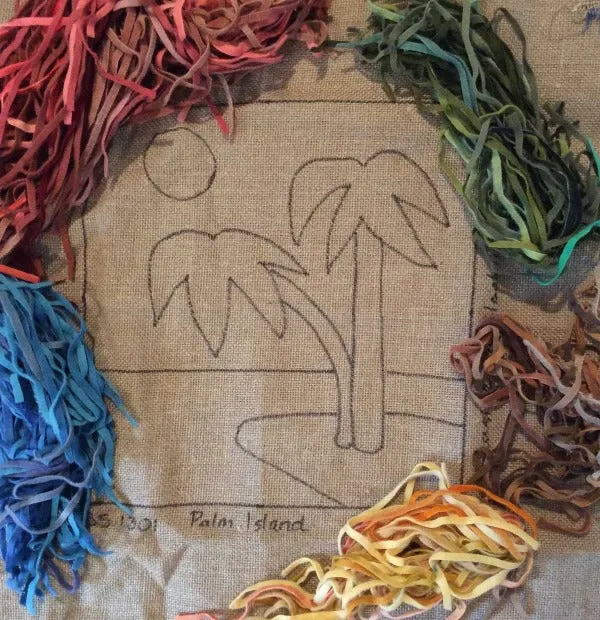 Palm Island Kit with Pattern and Wool Strips