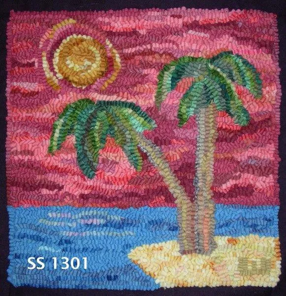 Palm Island Kit with Pattern and Wool Strips