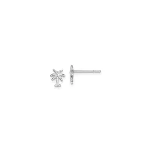 Palm Tree Stud Earrings (Silver)