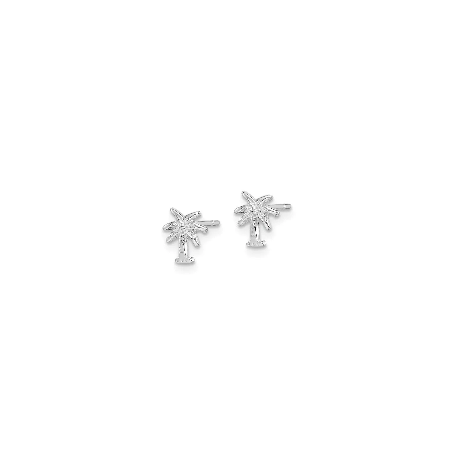 Palm Tree Stud Earrings (Silver)